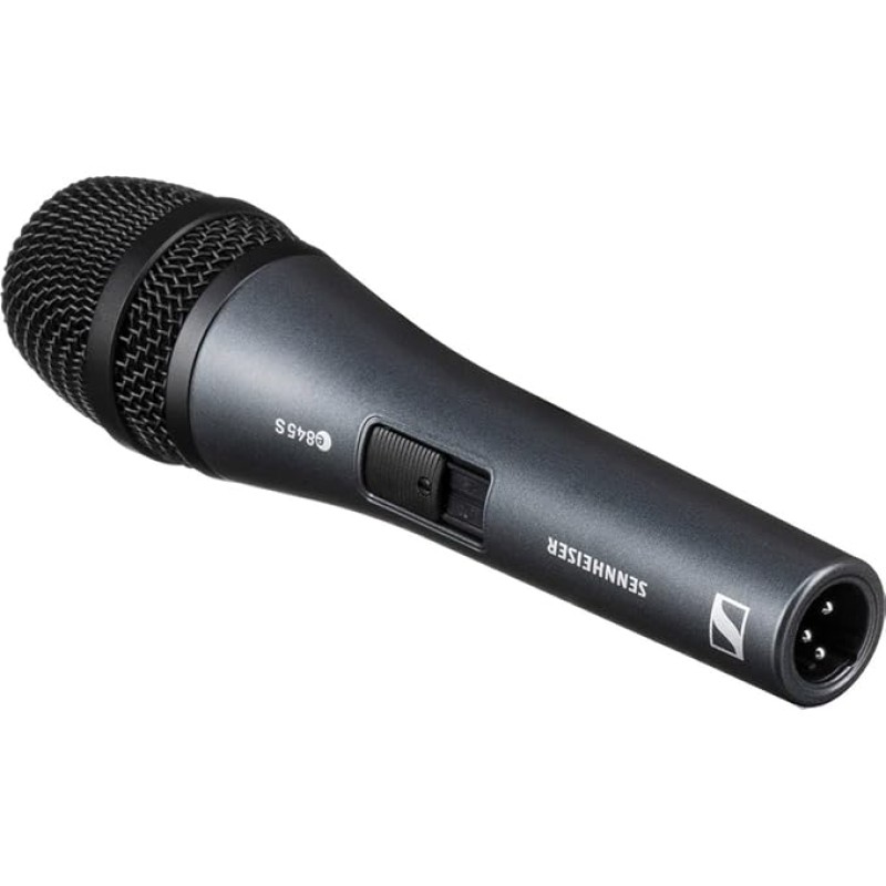 Sennheiser e?845?S Supercardioid Dynamic Vocal Microphone | On/Off Switch?| Excellent Feedback Rejection | Rugged Metal Design?|?Ideal for Live Performances, Presentations & Broadcast