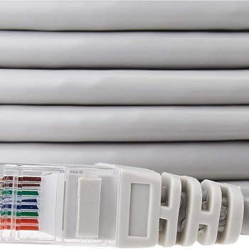 Amazon Basics RJ45 Cat-5e Network Ethernet Patch/LAN Cable for Router – 50 Feet (15.2 Meters), White