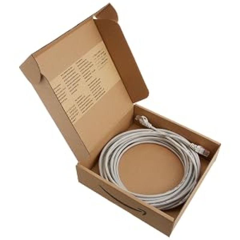 Amazon Basics RJ45 Cat-5e Network Ethernet Patch/LAN Cable for Router – 50 Feet (15.2 Meters), White