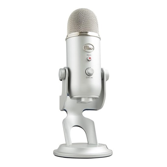 Blue Yeti USB Microphone for Recording, Streaming, Gaming, Podcasting on PC and Mac, Condenser Mic for Laptop or Computer with Blue VO!CE Effects, Adjustable Stand, Plug and Play - Silver Blue Yeti USB Microphone for Recording, Streaming, Gaming, Podcasting on PC and Mac, Condenser Mic for Laptop or Computer with Blue VO!CE Effects, Adjustable Stand, Plug and Play - Silver