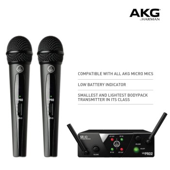 (Refurbished) AKG WMS40 Mini Dual Vocal Set US45A/C Wireless Microphone System (Refurbished) AKG WMS40 Mini Dual Vocal Set US45A/C Wireless Microphone System