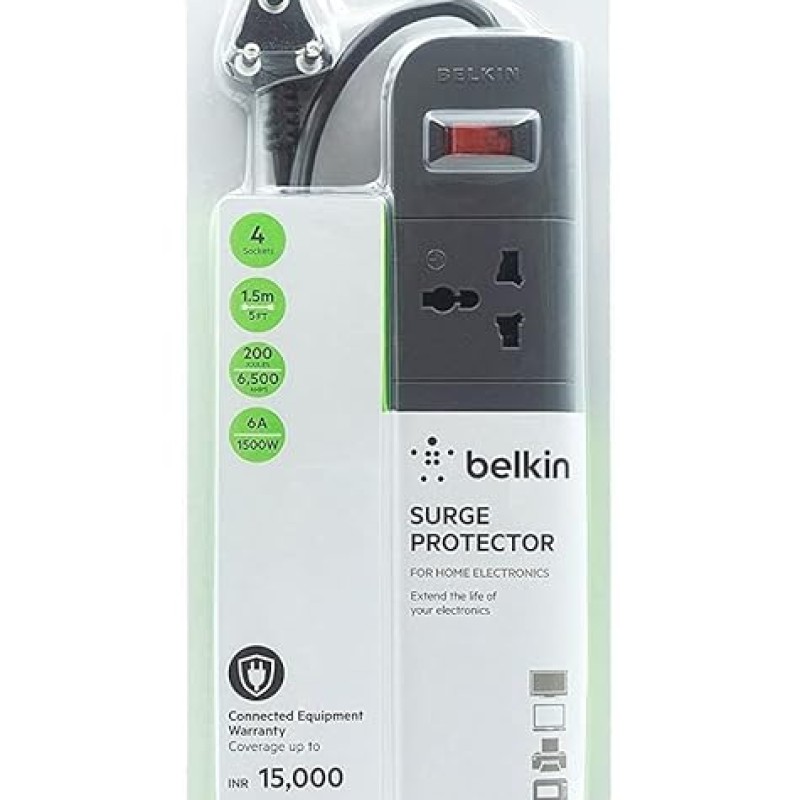 Belkin Essential Series F9E400zb1.5MGRY 4-Socket Surge Protector Belkin Essential Series F9E400zb1.5MGRY 4-Socket Surge Protector