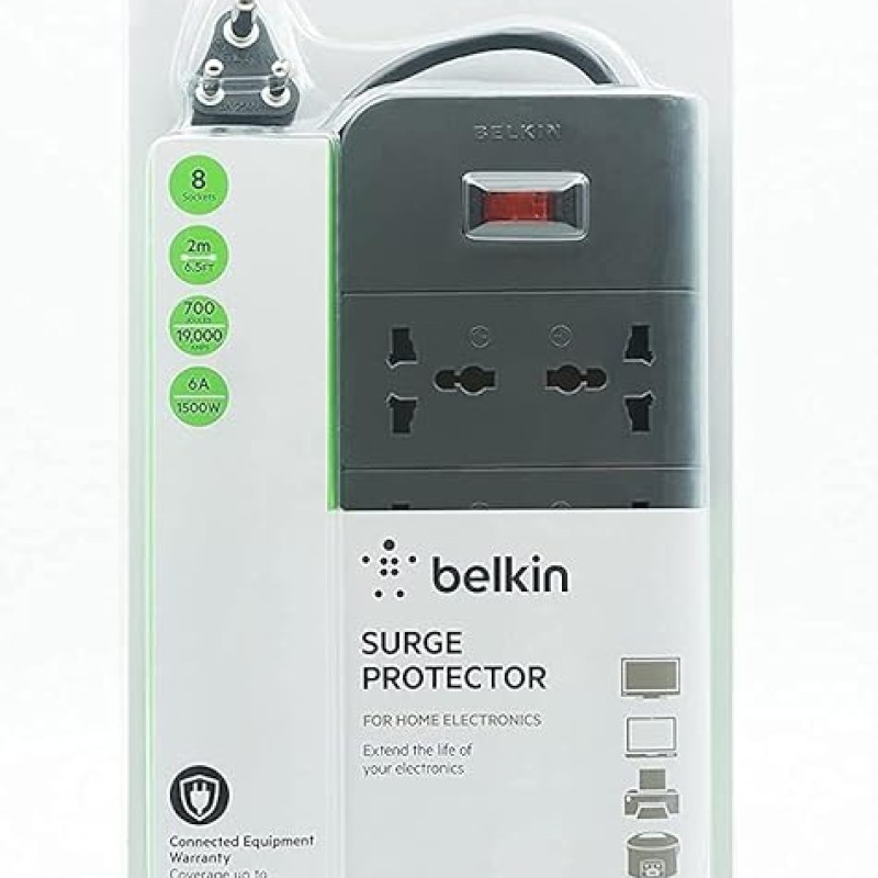 Belkin Essential Series F9E800zb2MGRY 8-Socket Surge Protector