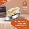 Bajaj DHX-9 1000W Heavy Weight Dry Iron | Advance Soleplate And Anti-Bacterial German Coating Technology | Cord Organizer | Multiple Temperature Levels | Bajaj DHX-9 1000W Heavy Weight Dry Iron | Advance Soleplate And Anti-Bacterial German Coating Technology | Cord Organizer | Multiple Temperature Levels |