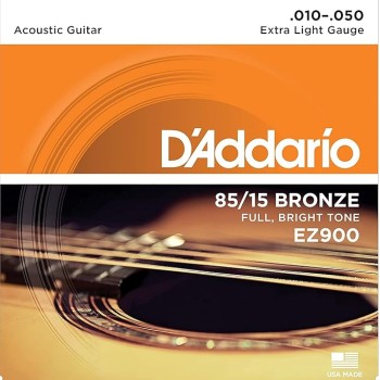 D'Addario Bronze Acoustic Guitar Strings_{.010-.050_Extra Light Gauge}_Stainless Steel Material