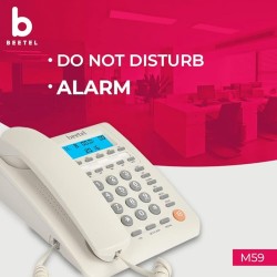 Beetel M59 Caller ID Corded Landline Phone with 16 Digit LCD Display & Adjustable contrast,10 One Touch Memory Buttons,2Ways Speaker Phone,Music On Hold,Solid Build Quality,Classic Design (White)(M59)