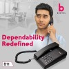 Beetel B11 Corded Landline Phone, Ringer Volume Control, LED for Ring Indication, Wall/Desk Mountable, Classic Design, Clear Call Quality, Mute/Pause/Flash/Redial Function (Made in India)(Black)(B11)
