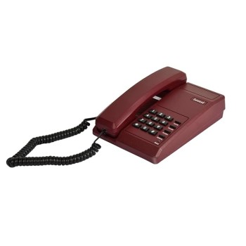 Beetel B11 Corded Landline Phone, Ringer Volume Control, LED for Ring Indication, Wall/Desk Mountable, Classic Design,Clear Call Quality,Mute/Pause/Flash/Redial Function (Made In India)(Dark Red)(B11)