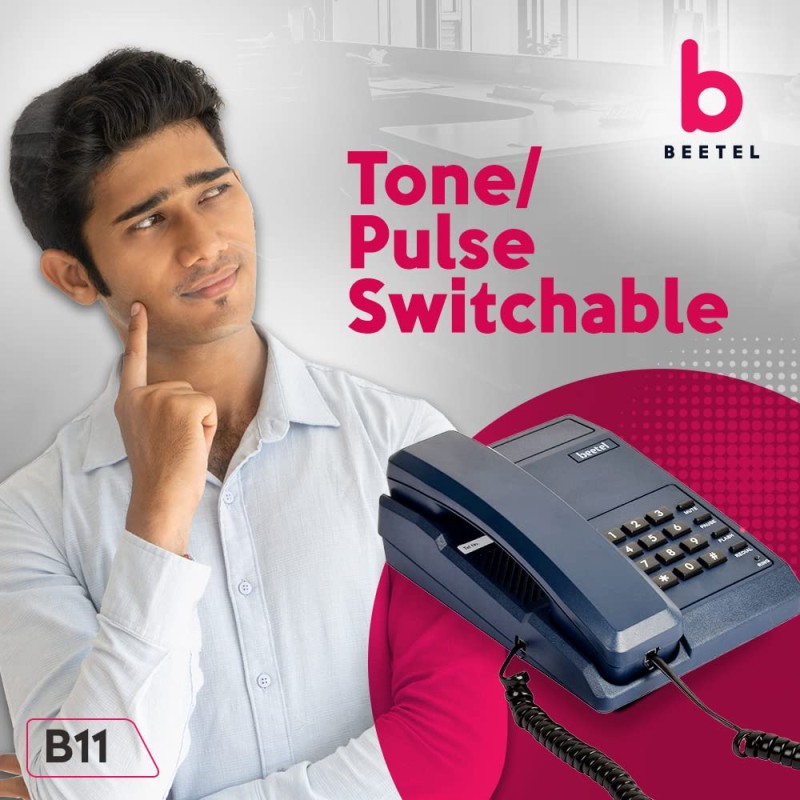 Beetel B11 Corded Landline Phone, Ringer Volume Control, LED for Ring Indication, Wall/Desk Mountable, Classic Design,Clear Call Quality,Mute/Pause/Flash/Redial Function (Made In India)(Dark Red)(B11)