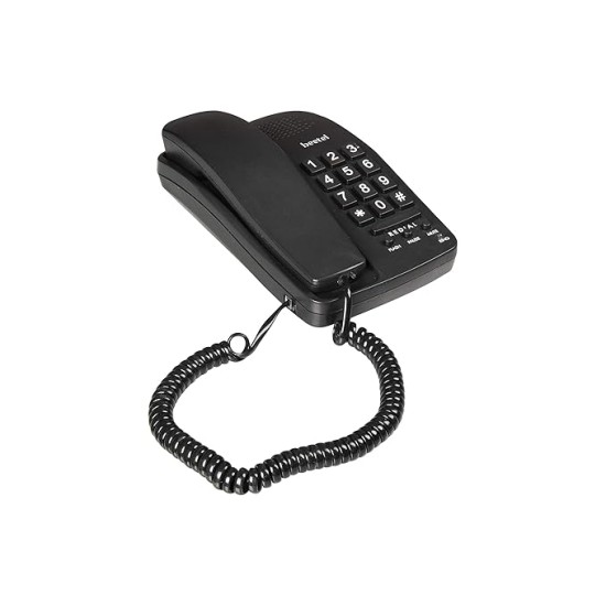 Beetel B15 Corded Landline Phone,Ringer Volume Control,LED Ring Indication,Wall/Desk Mountable,Bold Buttons Design,Clear Call Quality,Mute/Pause/Flash/Redial Function (Made in India)(Black)(B15)