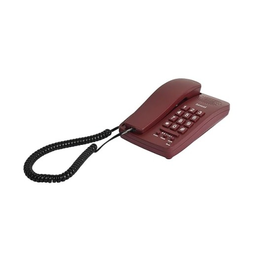 Beetel B15 Corded Landline Phone,Ringer Volume Control,LED Ring Indication,Wall/Desk Mountable,Bold Buttons Design,Clear Call Quality,Mute/Pause/Flash/Redial Function (Made in India)(Dark Red)(B15)