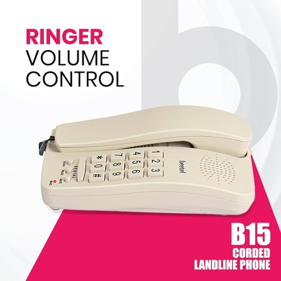 Beetel B15 Basic Corded Landline Phone (Warm Gray)