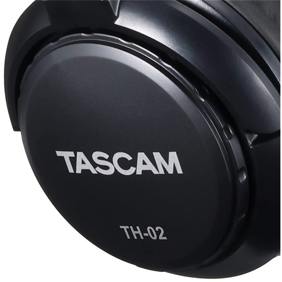 TASCAM TH02-B Closed-Back Stylish Headphone, Black