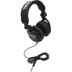 TASCAM TH02-B Closed-Back Stylish Headphone, Black