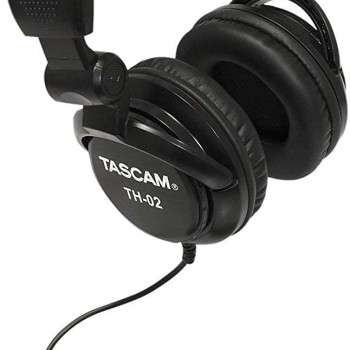 TASCAM TH02-B Closed-Back Stylish Headphone, Black