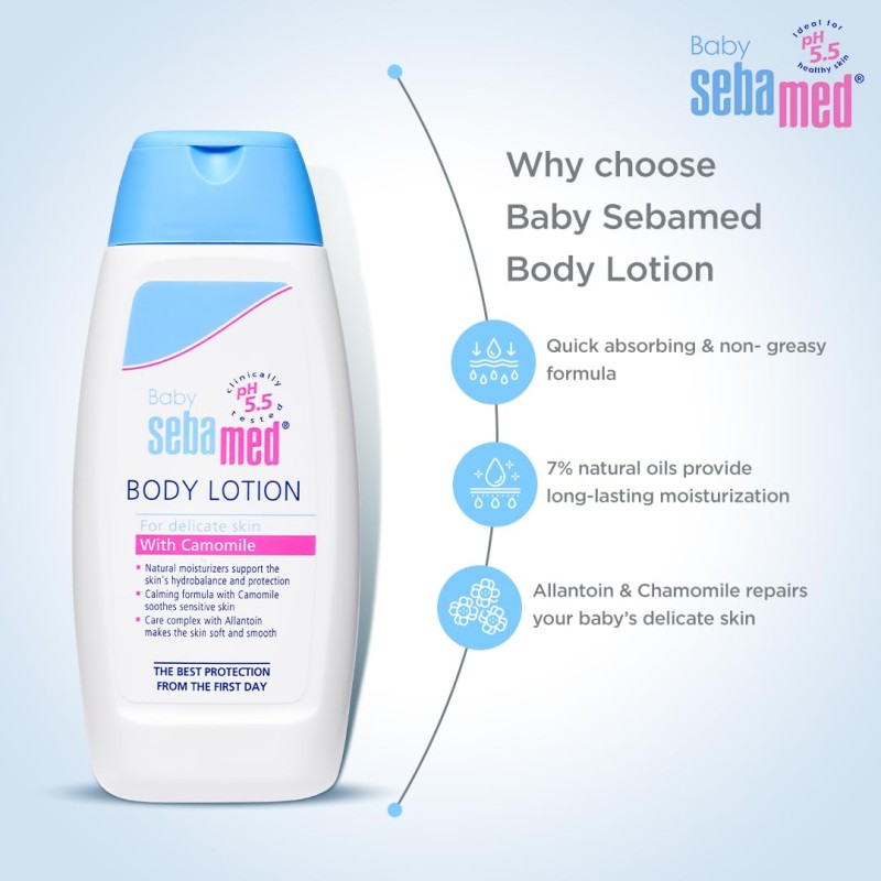Sebamed Baby Body Lotion100 ml |pH 5.5|Long lasting moisturiser|Quickly absorbed|