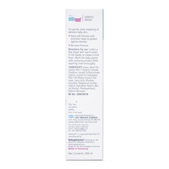 Sebamed Baby Gentle Wash 200ml|Ph 5.5| With Allantoin| No tears formula |Clinically tested