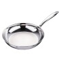 BERGNER Argent TriPly 20 cm Frypan/Steel Pan, Scratch Resistant, for Spice Tempering/Seasoning, Stay Cool Long Handle, Mirror Finish, Induction Ready, 