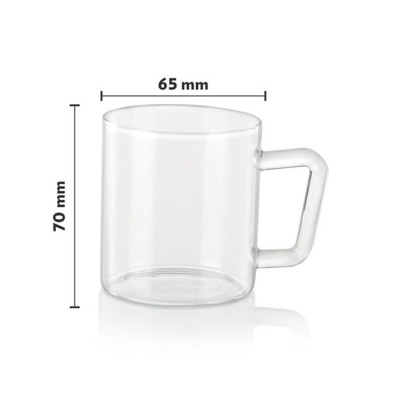 Borosil Vision 6 Pcs Tea n Coffee Borosillicate Glass 190 ml Classic Mug Set | Microwave Safe, Scratch Resistance, Lightweight | for Chai, Green Tea, Milk | Transparent Borosil Vision 6 Pcs Tea n Coffee Borosillicate Glass 190 ml Classic Mug Set | Microwave Safe, Scratch Resistance, Lightweight | for Chai, Green Tea, Milk | Transparent