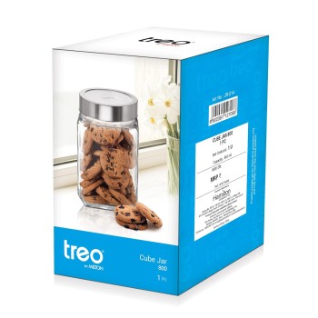 Treo by Milton Cube Storage Glass Jar, 800 ml, Transparent, BPA Free, Kitchen Storage Organizer, Modular, Multipurpose Spice Jars Treo by Milton Cube Storage Glass Jar, 800 ml, Transparent, BPA Free, Kitchen Storage Organizer, Modular, Multipurpose Spice Jars