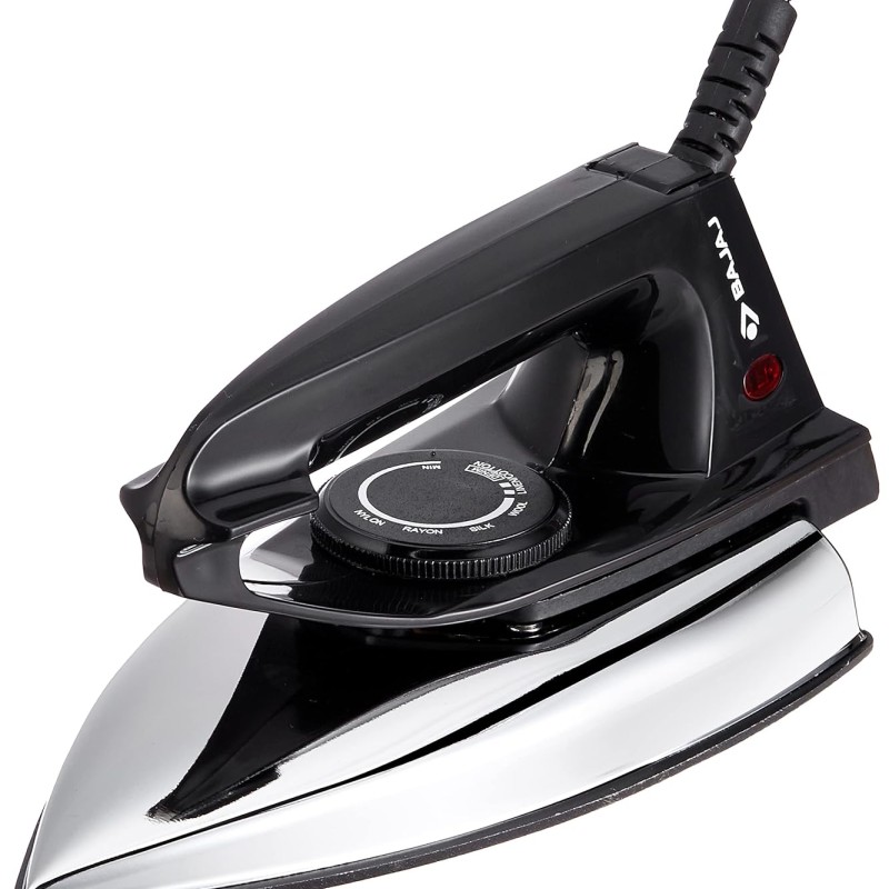 Bajaj DX-2 600W Dry Iron with Advance Soleplate and Anti-bacterial German Coating Technology, Black Bajaj DX-2 600W Dry Iron with Advance Soleplate and Anti-bacterial German Coating Technology, Black