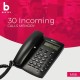Beetel M56 Caller ID Corded Landline Phone with 16 Digit LCD Display & Adjustable Contrast,2Ways Speaker Phone, 30 Incoming and 5 Outgoing Memory, Solid Build Quality,Classic Design (Black)(M56)