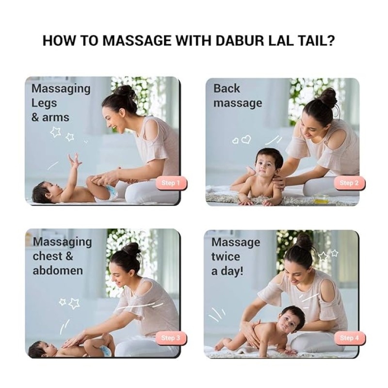 Dabur Lal Tail : Ayurvedic Baby Massage Oil 500Ml|Clinically Tested 2X Faster Physical Growth For Stronger Bones And Muscles