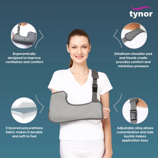 TYNOR Pouch Arm Sling Tropical, Grey, XL, 1 Unit