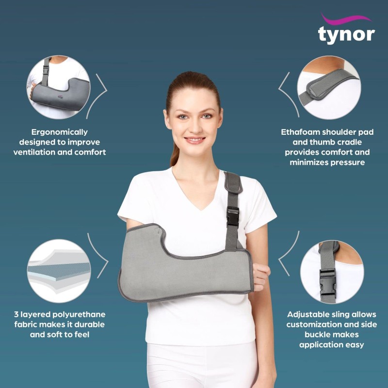 TYNOR Pouch Arm Sling Tropical, Grey, XL, 1 Unit TYNOR Pouch Arm Sling Tropical, Grey, XL, 1 Unit