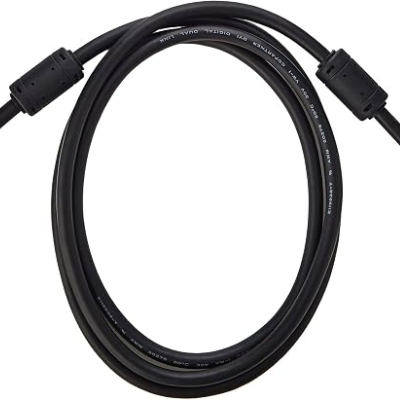 Amazon Basics DVI to DVI Cable, 2m (6.5 Feet) – High-Speed Digital Display Cable – Black
