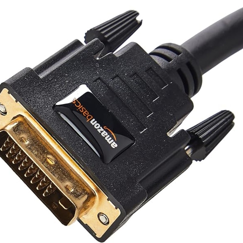 Amazon Basics DVI to DVI Cable, 2m (6.5 Feet) – High-Speed Digital Display Cable – Black