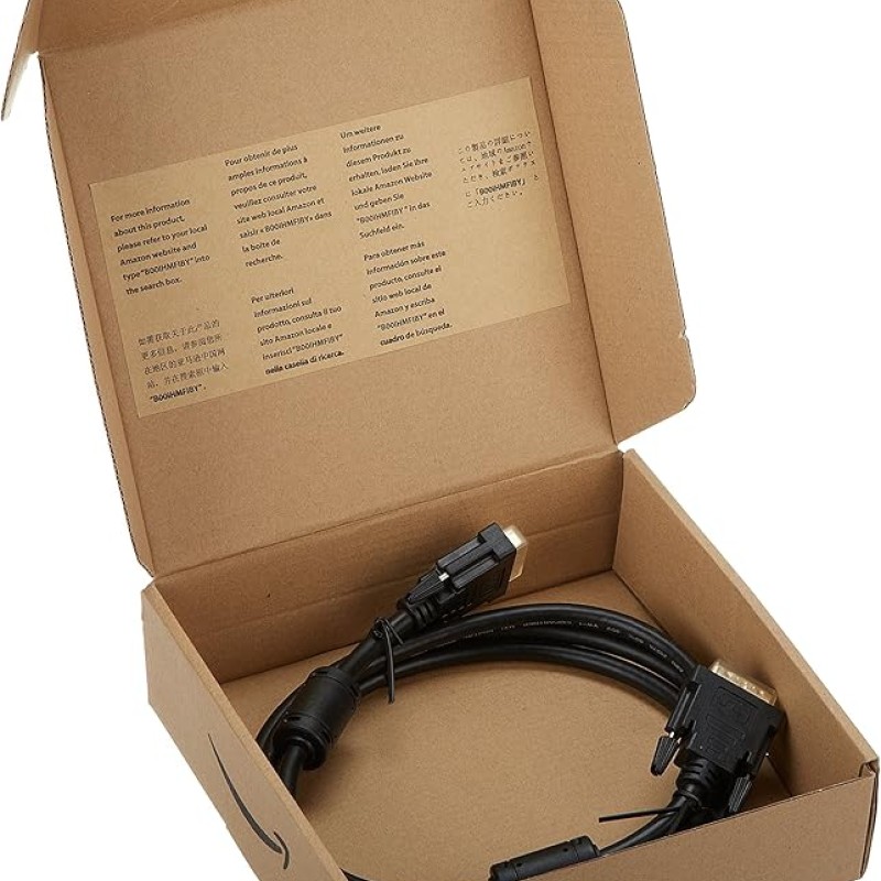 Amazon Basics DVI to DVI Cable, 2m (6.5 Feet) – High-Speed Digital Display Cable – Black