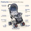 LuvLap Sunshine Baby Stroller/Pram for 0 to 3 Years, New Born/Toddler/Kid, 5 Point Safety Harness, Adjustable backrest, 360� Swivel Wheel, Large Storage Basket, Reversible Handlebar(Navy Blue) LuvLap Sunshine Baby Stroller/Pram for 0 to 3 Years, New Born/Toddler/Kid, 5 Point Safety Harness, Adjustable backrest, 360� Swivel Wheel, Large Storage Basket, Reversible Handlebar(Navy Blue)