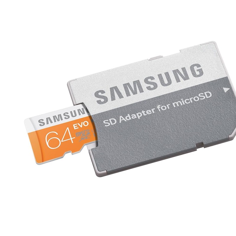 Samsung MB-MP64DAEU 64GB, MicroSDXC EVO"48 MB/s, Orange, White,
