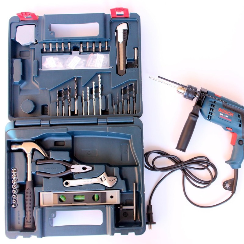 Bosch GSB 600 RE 13mm 600 Watt Corded Smart Drill Kit,Silver Bosch GSB 600 RE 13mm 600 Watt Corded Smart Drill Kit,Silver