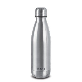 Duo DLX 500 Thermosteel Water Bottle 500 ml, 24 Hr Hot and Cold I Leak Proof Lid, ISI Certified I Vacuum Insulated I for Office, Gym, School I Silver