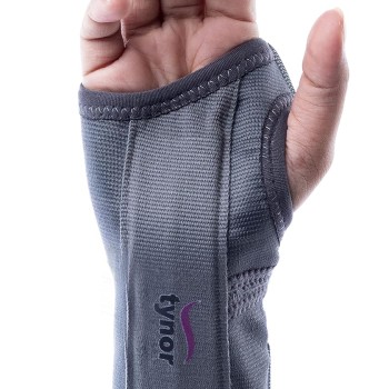 TYNOR Elastic Wrist Splint, Grey, Left, Large, 1 Unit