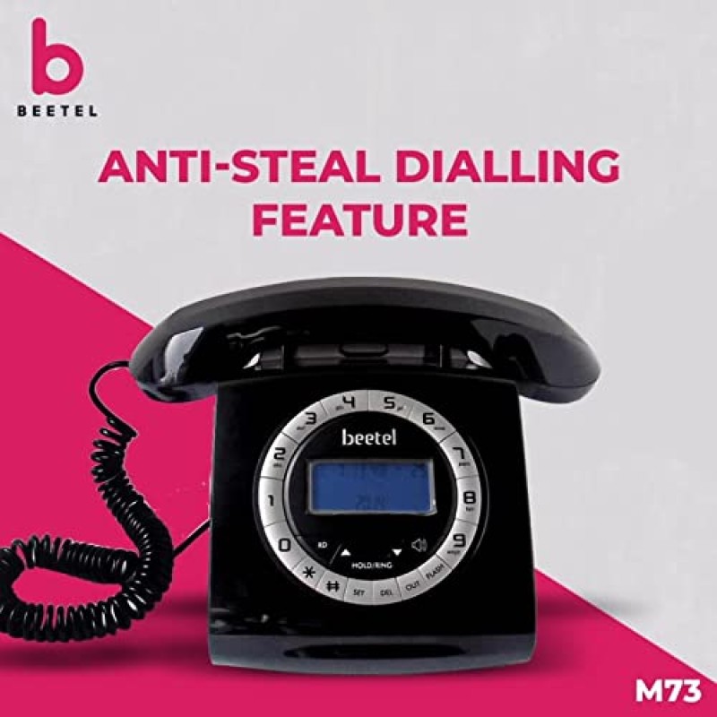 Beetel M73 Caller Id Corded Landline Phone with 16 Digit LCD Display, Retro Design, Alphanumeric Keypad, 2-Way Speaker Phone, Adjustable Ringer Volume (Black & White)(M73) Beetel M73 Caller Id Corded Landline Phone with 16 Digit LCD Display, Retro Design, Alphanumeric Keypad, 2-Way Speaker Phone, Adjustable Ringer Volume (Black & White)(M73)