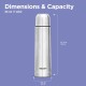 Milton Thermosteel Flip Lid Flask, 1000 milliliters, Silver