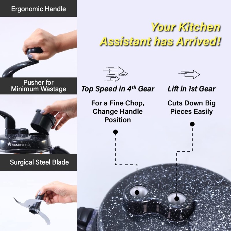 Wonderchef Turbo Chopper with Atta Kneader Attachment Wonderchef Turbo Chopper with Atta Kneader Attachment