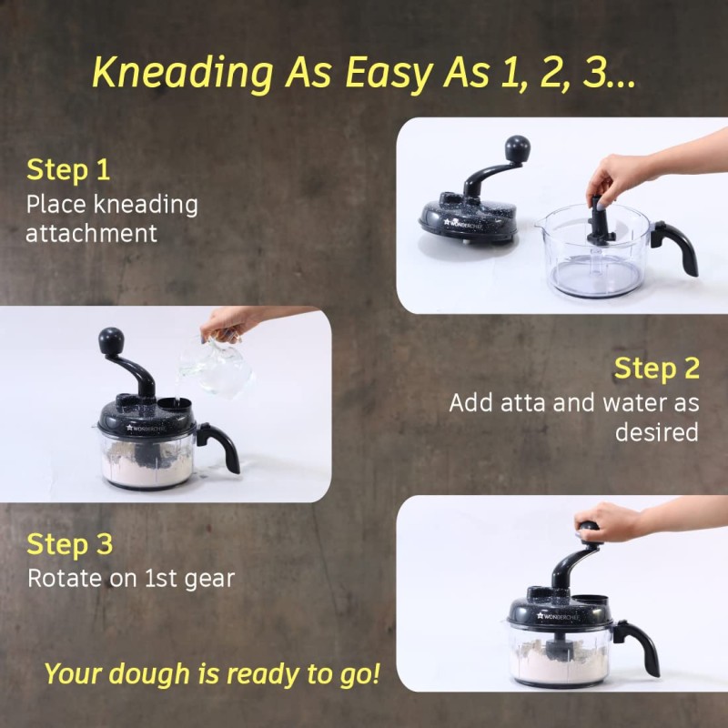 Wonderchef Turbo Chopper with Atta Kneader Attachment Wonderchef Turbo Chopper with Atta Kneader Attachment