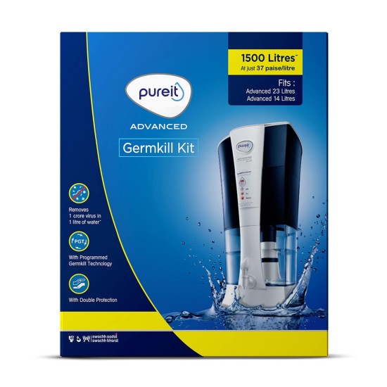 Pureit Hul Germkill Kit For Advanced 23 L Water Purifier-1500 L Capacity,Sand,Multicolour
