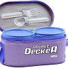 MILTON Double Decker Plastic Lunch Box with Insulated Jacket, 3 Containers (450 ml, 280 ml, 280 ml), Microwavable & Leak-Proof Tiffin for Office, School, College, Purple MILTON Double Decker Plastic Lunch Box with Insulated Jacket, 3 Containers (450 ml, 280 ml, 280 ml), Microwavable & Leak-Proof Tiffin for Office, School, College, Purple