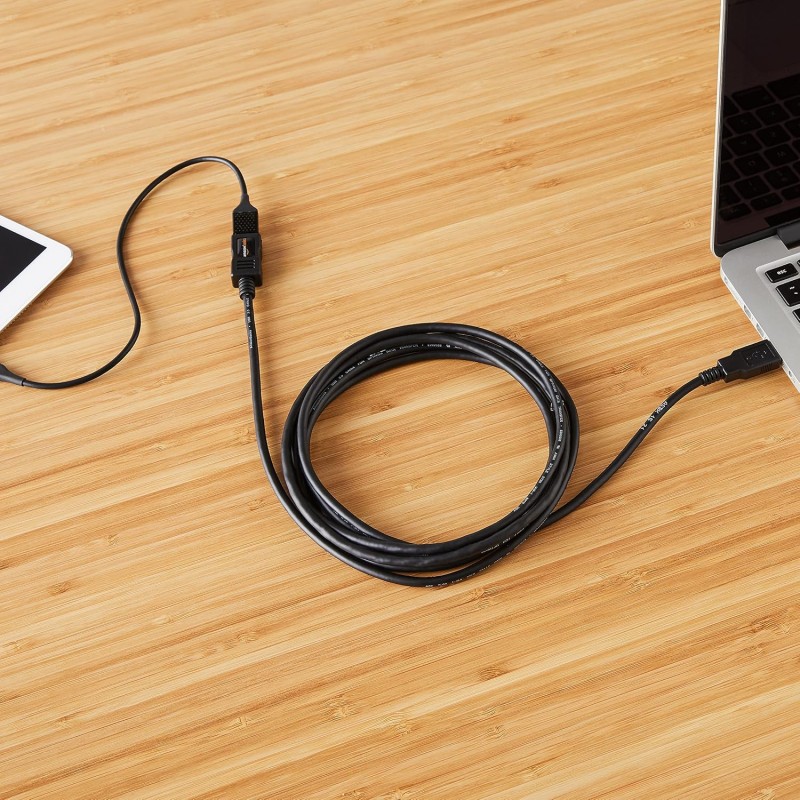 (Refurbished) Amazon Basics USB-A 2.0 Extension Cable, Male to Female, 480Mbps Transfer Speed, 6.5 Foot, Black