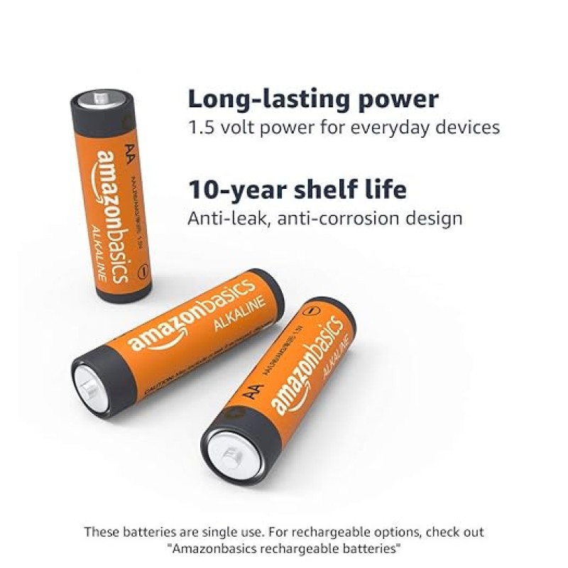 AmazonBasics AA Performance Alkaline Non-Rechargeable Batteries (8-Pack) - Appearance May Vary AmazonBasics AA Performance Alkaline Non-Rechargeable Batteries (8-Pack) - Appearance May Vary