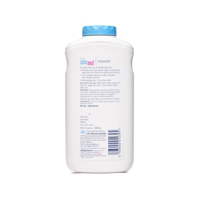 Sebamed Baby Powder 200 Gm| Olive Oil, Allantoin|Keeps Newborn S Skin Fresh|Absorbs Sweat|..