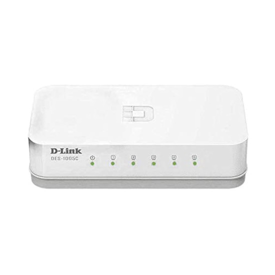 D-Link DES-1005C 5-Port 10/100 Mbps Unmanaged Switch, white