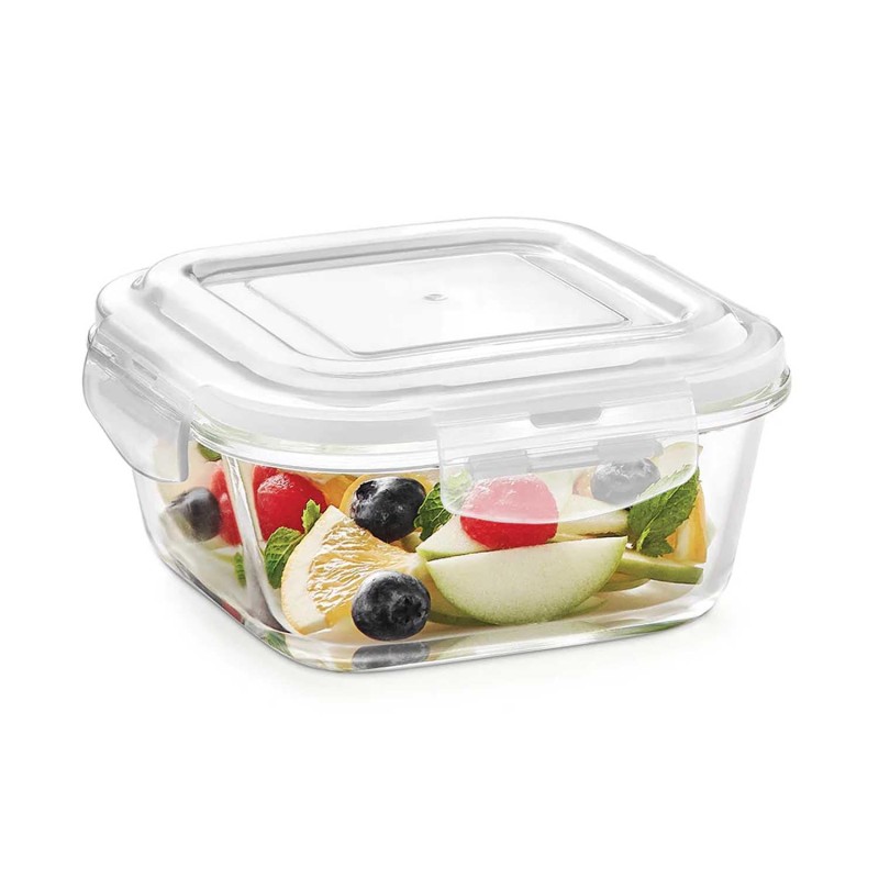 Borosil Klip N Store Glass Storage Container For Kitchen With Air-Tight Lid, Microwave & Oven Safe, Square, 320 ml, Clear Borosil Klip N Store Glass Storage Container For Kitchen With Air-Tight Lid, Microwave & Oven Safe, Square, 320 ml, Clear