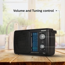 Philips Radio DL225/94 with MW/SW/FM Bands,450mW RMS Sound output Battery:3xR20 battery and 4.5V DC Socket1