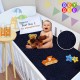 BeyBee Cotton Waterproof Quick Dry Sheet for Baby| Bed Pad Anti-Piling Fleece Extra Absorbent Washable Matress Protector| Baby Bed Protector Sheet for Toddler Children, Small Size, 50X70Cm, Dark Blue
